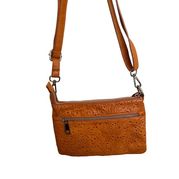 BORSE IN PELLE Women’s Crossbody Clutch Convertible NWD Burnt Orange - Picture 2 of 6